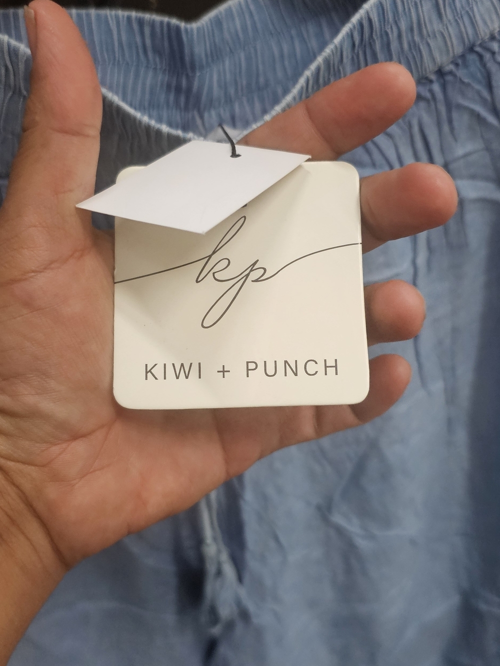 Kiwi + Punch Women's Wide Leg Pants in Light Blue